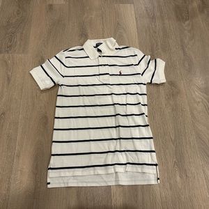 POLO RALPH LAUREN MENS WHITE BLACK STRIPE TSHIRT TOP SIZE LARGE